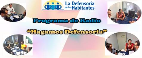 Imagen con fotografías de distintas sesiones del programa de radio Hagamos defensoría
